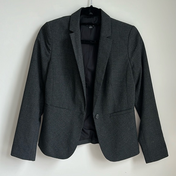 Ann Taylor Factory Suit Jacket - Size 2P - Black/Gray Pattern - Picture 1 of 4